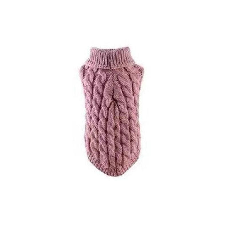 Puppy Dog Jumper Winter Warm Knitted Sweater Pet Clothes Small Dogs Coat Thermal XL - Leather Pink