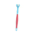 Three Sided Dog Toothbrush Pet Cat Teeth Cleaning Tool Oral Mouth Care Soft Bristle - Red+Blue