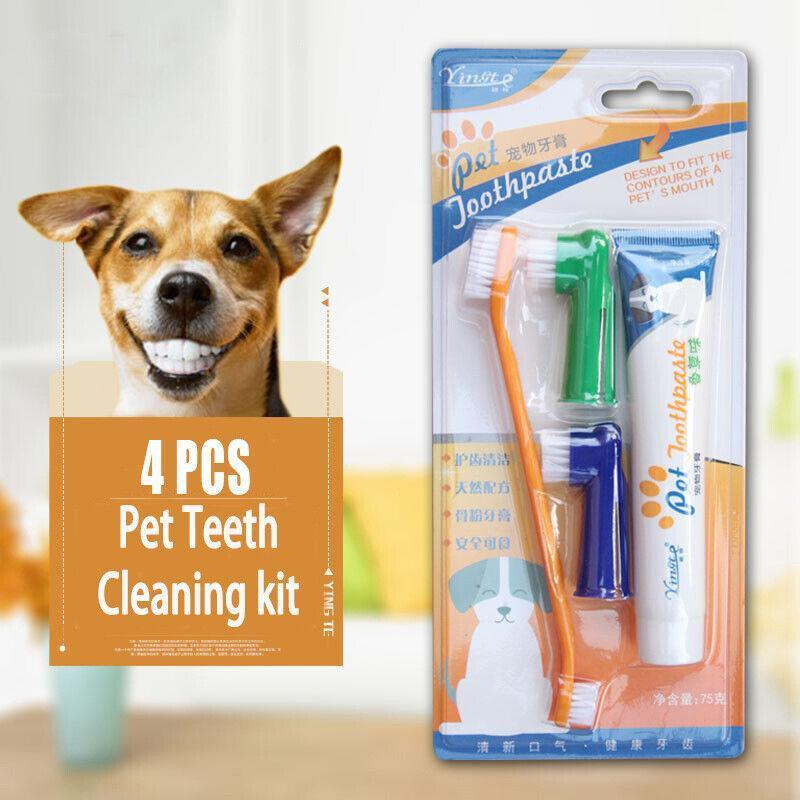 Pet Dog Teeth Cleaning Toothpaste with Toothbrush and Backup Brush Vanilla Flavoured