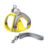 Pet Dog Harness Adjustable Reflective Breathable Outdoor Collars Strap Cat Leash Yellow - L