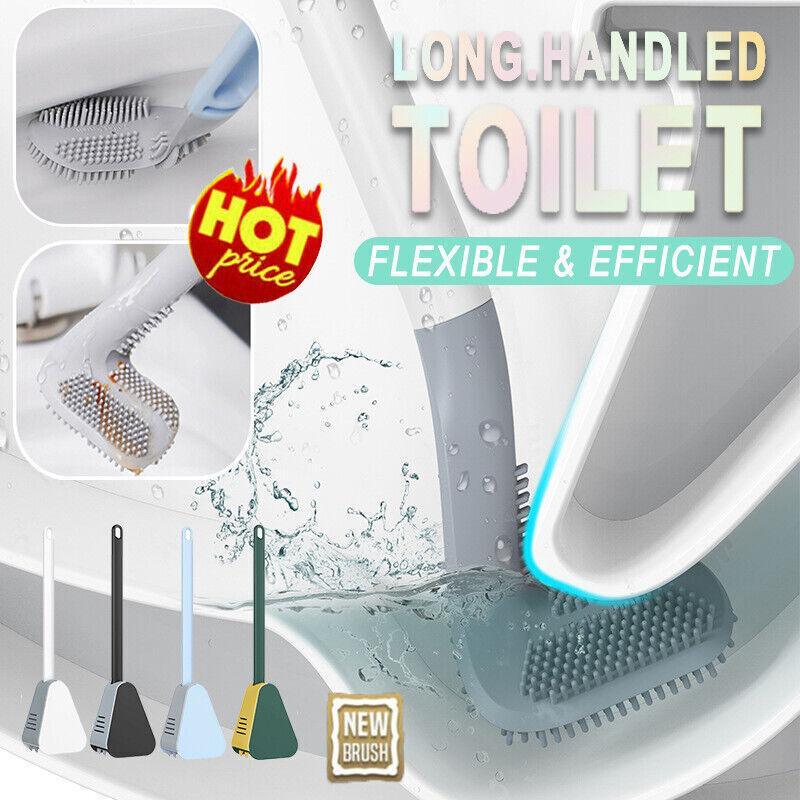 Golf Toilet Brush Long-Handled Toilet Brush Wall-Mounted Silicone Toilet Brush - Green