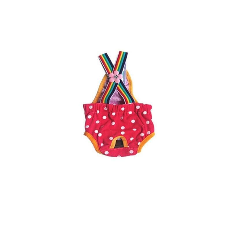 Female Pet Dog Cat Puppy Pant Menstrual Sanitary Nappy Diaper Wrap Underwear Red - XS