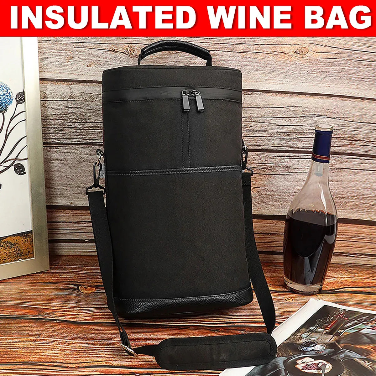 Outdoor Portable Wine Barrel Bag Insulated Picnic Bag for Red Wine Storage