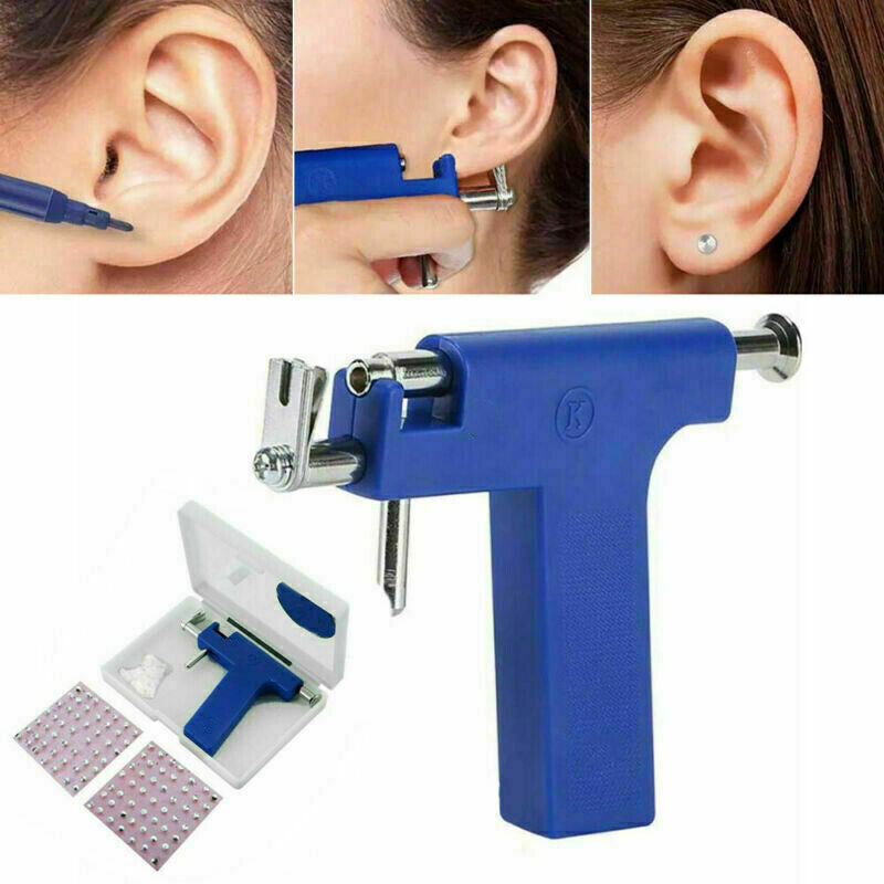 Professional Steel Ear Nose Navel Body Piercing Gun With 98Pcs Studs Tool Kit Au