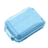 Three Layer Folding Medicine Box Portable 8 Cell Mini Pill Case Sealed Storage - Blue