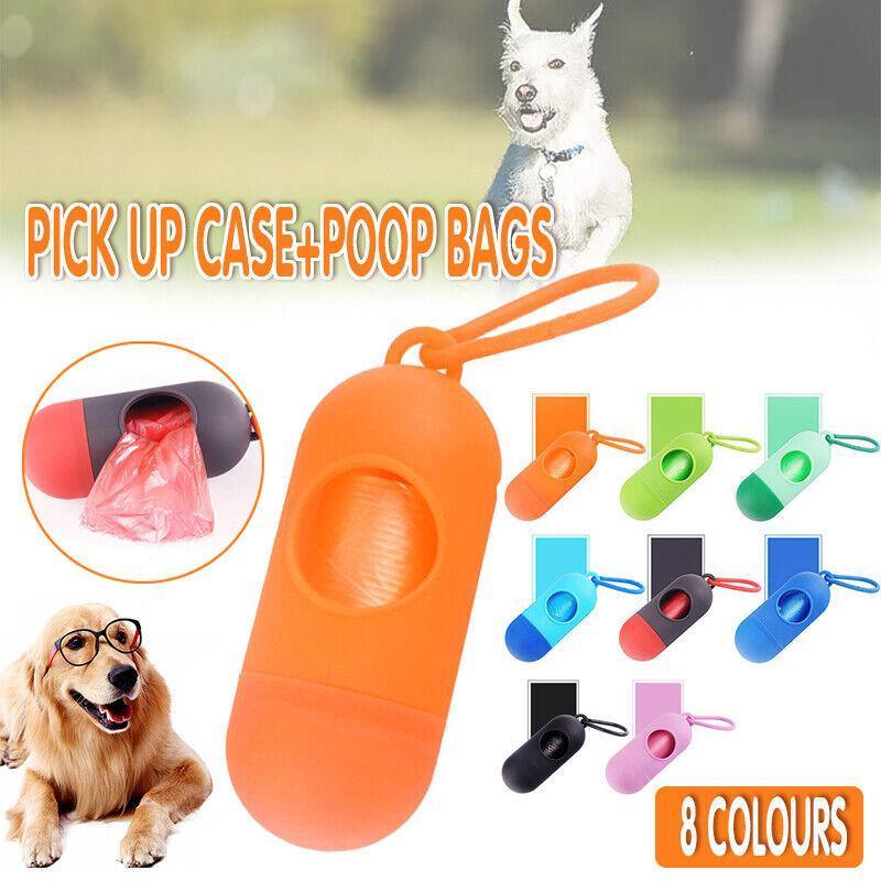 Portable Dog Waste Bag Dispenser with Refill Rolls for Pet Walking Cleanup - Light Green + Dark Green