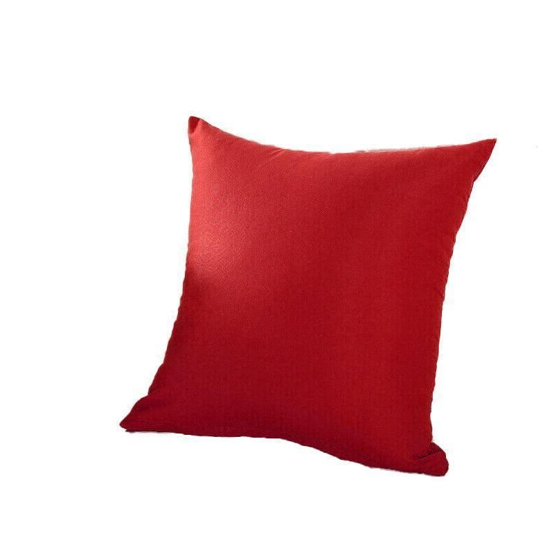 45cm*45cm Multicoloured Plain Solid Colour Cushion Cover Decorative Pillow Case - Red