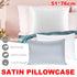 Silk Envelope Pillowcase Soft Satin Protective Cover for Bed Sleep Comfort - White