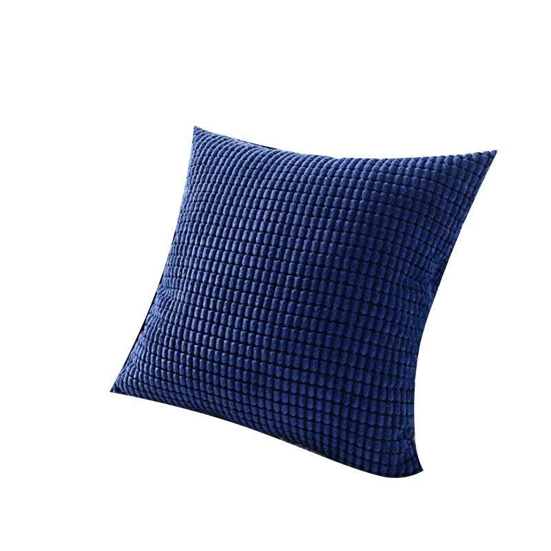 45X45 Plain Solid Colour Cushion Cover Decorative Pillow Case Home Multicoloured - Blue