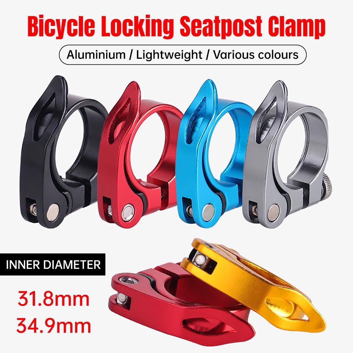 Quick Release Bicycle Seat Tube Clamp Multi Color Lever Lock Cycling Accessories - Golden-3-1