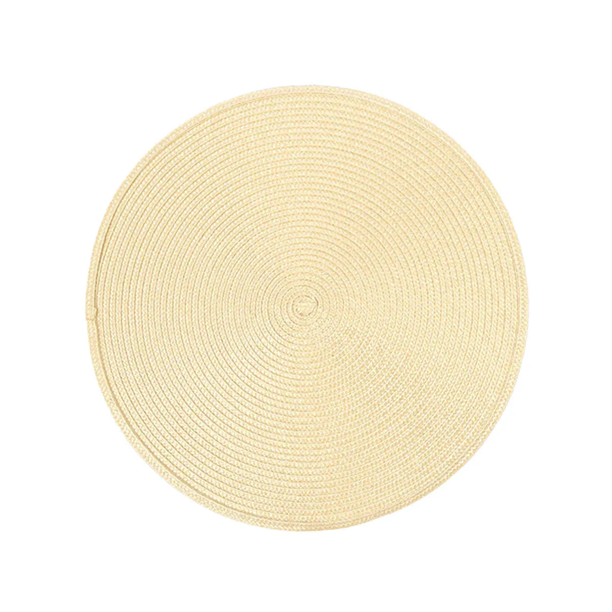 4PCS Table Mats Cup Mats Round Bowl Mats Heat Insulation Set for Household Use - Beige