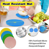 2Pcs Silicone Pot Holder Trivet Mat Hot Pads Non-Slip Heat Resistant Bpa Free