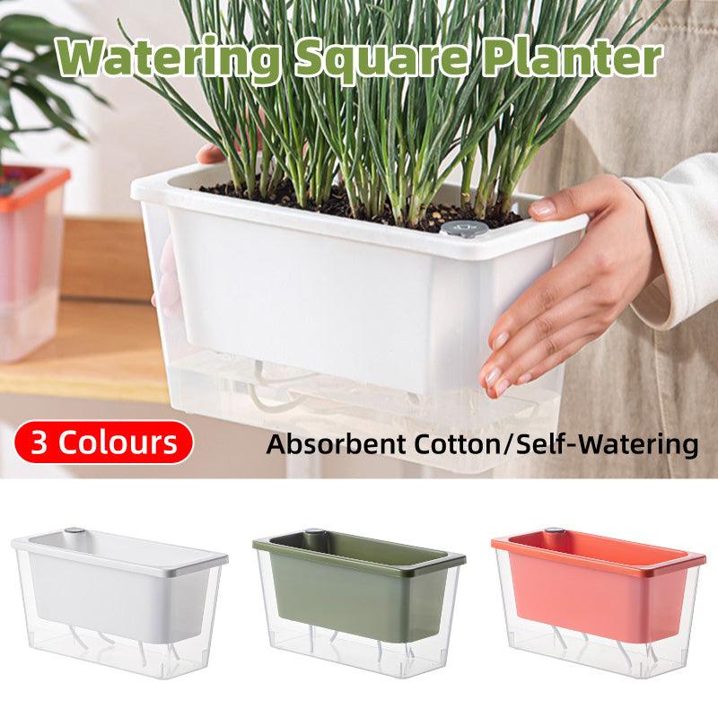 Balcony Vegetable Pot Planter Lazy Self Priming Flower Pot for Indoor Gardening - White
