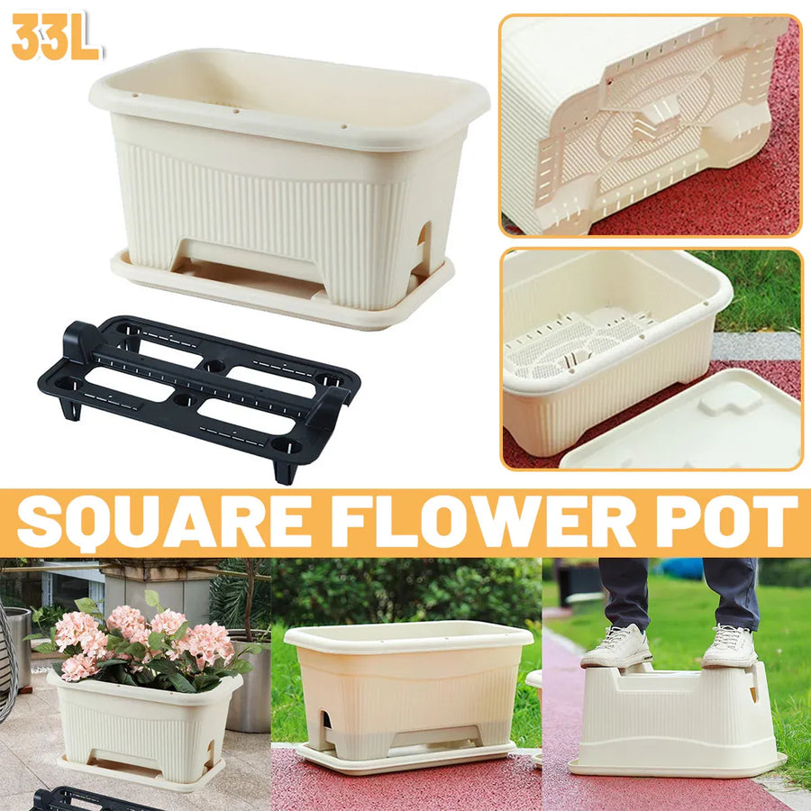 Large Square Planter Box Garden Pot for Vegetables Green Plants Outdoor Planting