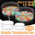 10pcs Clear Round Gift Boxes Plastic Candy Storage Containers for Party Favors - 15x6.5cm