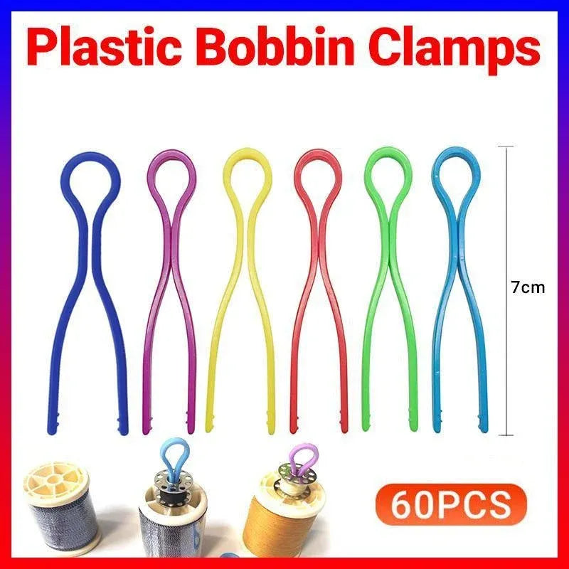 Colourful Bobbin Holder Clips for Thread Spools Sewing and Embroidery 60PCS