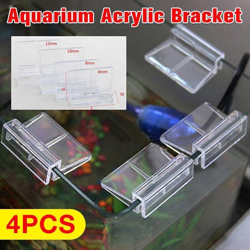 4Pcs Plastic Clips Glass Cover Support Holder Aquarium Fish Tank 6/8/10/12Mm New - 10MM