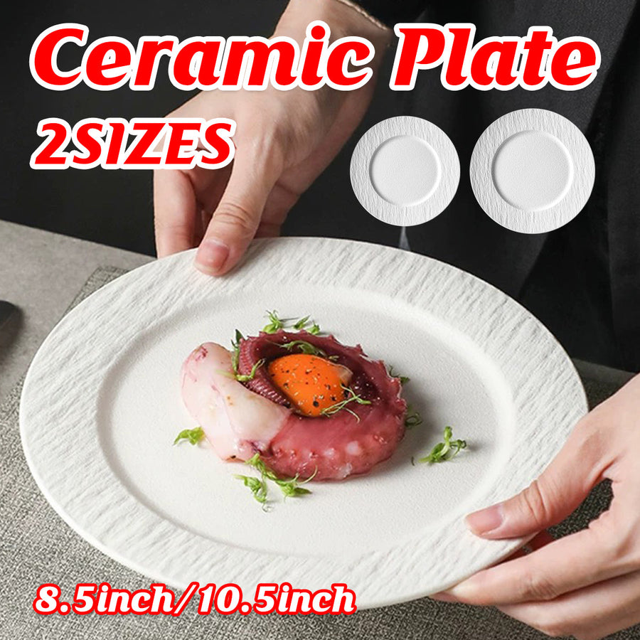 Ceramic Steak Vegetable Dessert Salad Plate Home Dinner Plate Kitchen Dining - 10.5inch