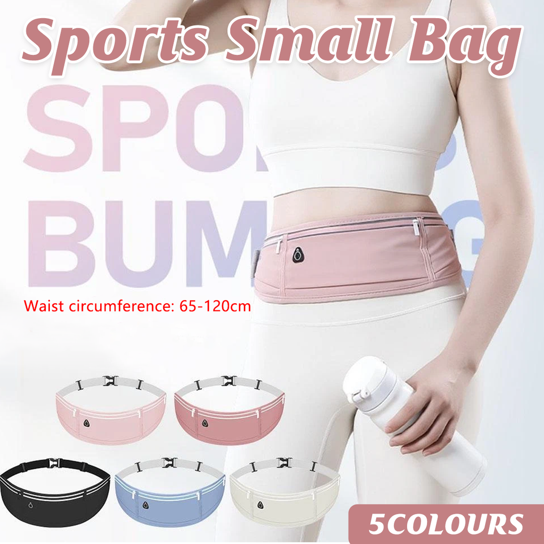 Running Waist Bag Mobile Phone Holder Fitness Sports Small Pouch Adjustable Belt - Dusty Pink