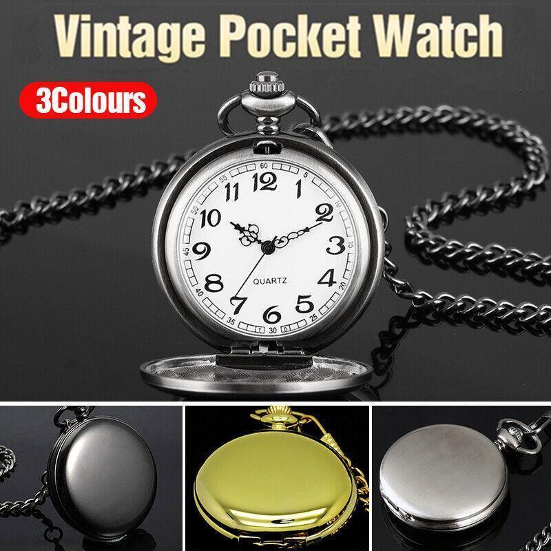 Antique Retro Mechanical Skeleton Steampunk Mens Pocket Watch Open Case Chain Au - White