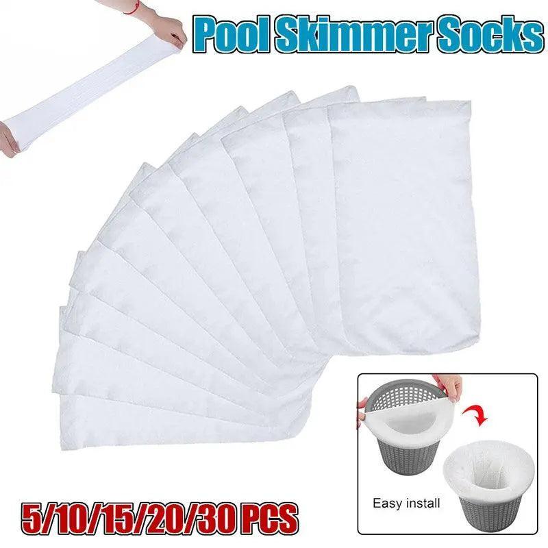 Pool Skimmer Socks for Filter Basket Debris Net Bags 5 to 30 Pieces - 5PCS