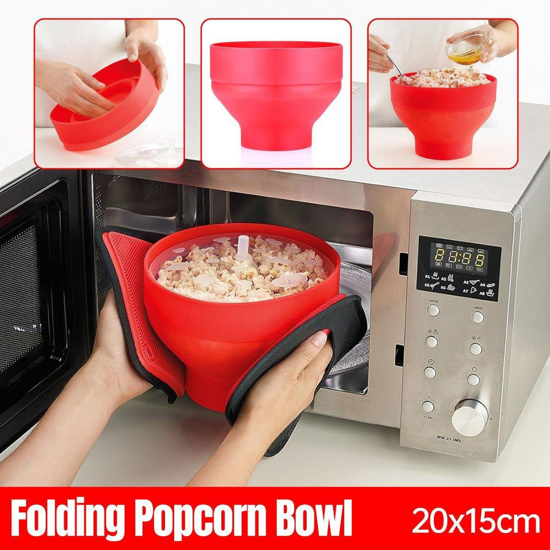 Foldable Silicone Microwave Popcorn Bucket High Temperature Resistant Bowl