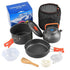 Lightweight Camping Cookware Set Outdoor Cooking Gear 3 Piece Travel Cook Set - Orange