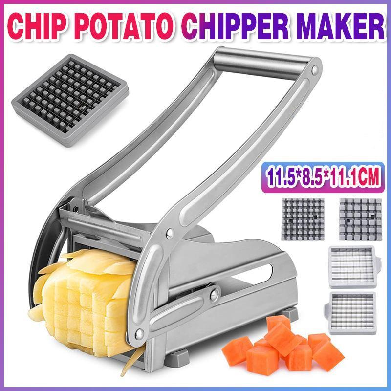Chip Potato Chipper Maker French Fries Dicer Slicer Chopper Cutter and 2 Blades