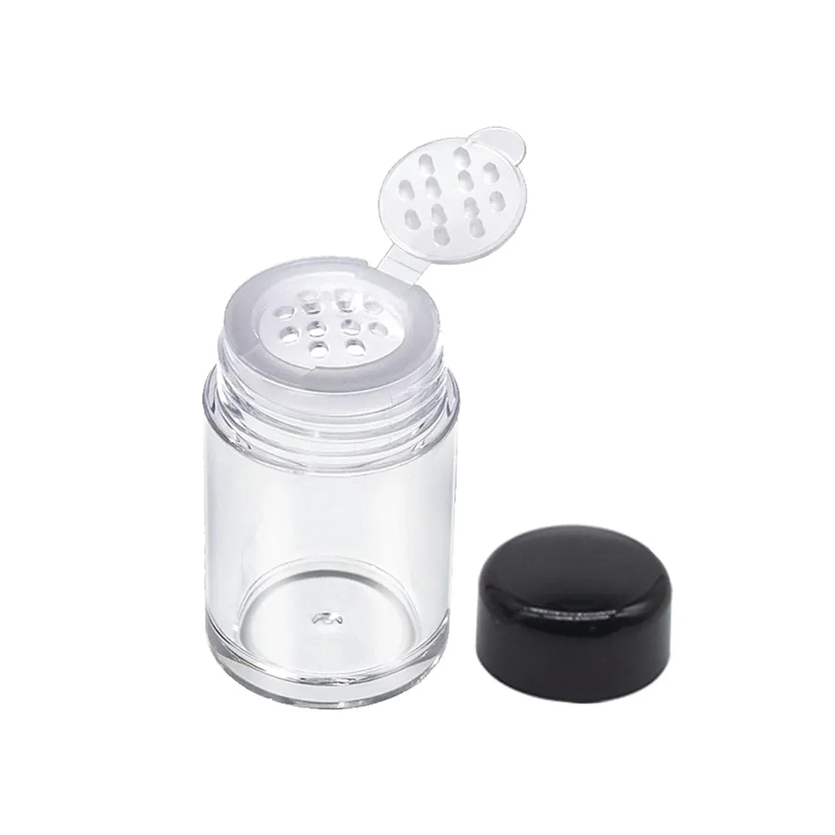 10Pcs Clear Powder Jar with Lid Airtight Refillable Cosmetic Storage Jar - Black