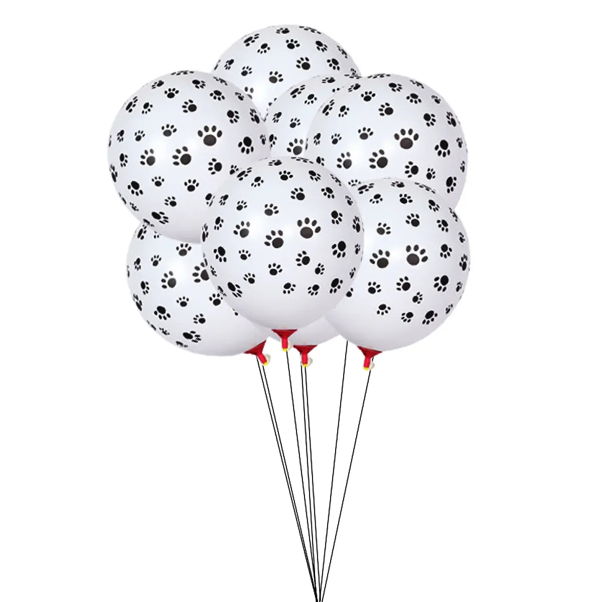 12pcs Cow Print or Paw Print Balloons White Latex Party Decorations 12 Inch - Paw