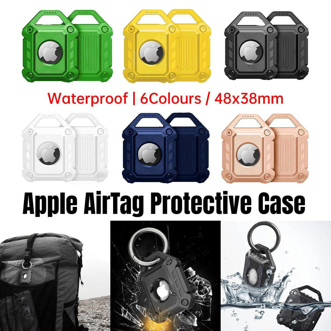 Waterproof Apple AirTag Protective Case TPU Cover Air Tag Tracker Loop Holder - Green