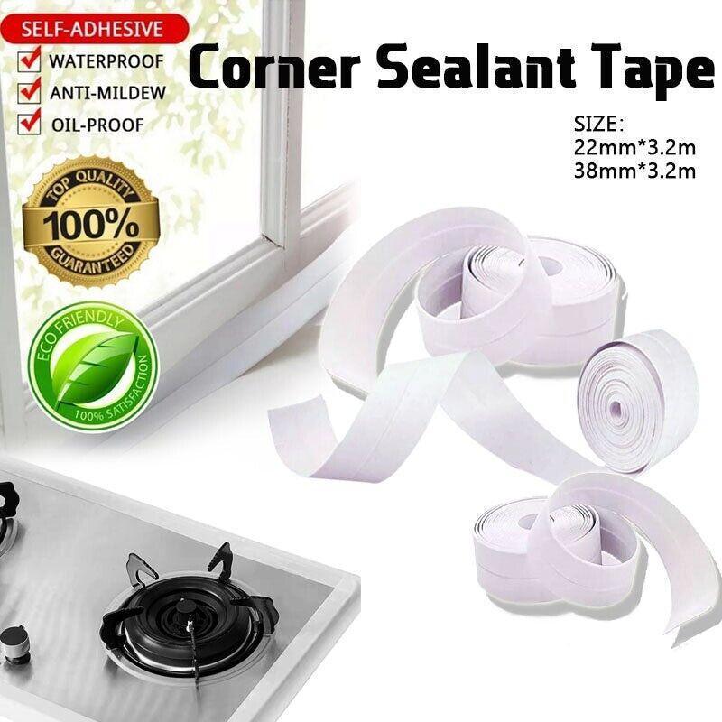 Kitchen Bathroom Sink Sealing Strip Waterproof Tape 3.2M White Easy to Clean White - 38mm*3.2m