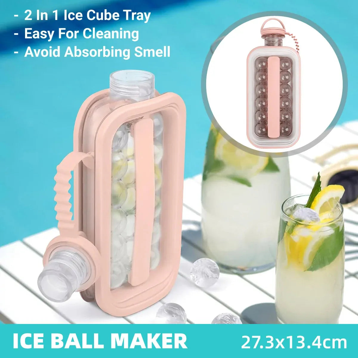 Foldable Ice Cube Tray Mold Easy Release Reusable Travel Kitchen Freezer Tool