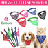 Adjustable Bandana Collar with Bell for Small Dogs and Cats Triangle Scarf Style - Red