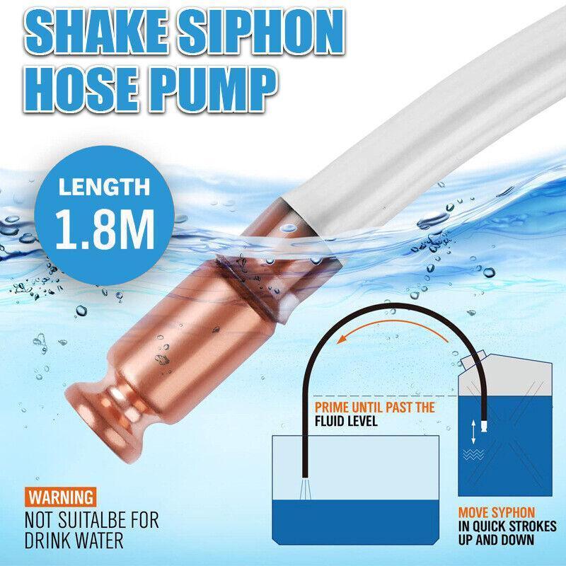 Syphon Jiggler Hose Pump Copper Attachment Self Priming 18Mm 1.8M Petrol Liquid