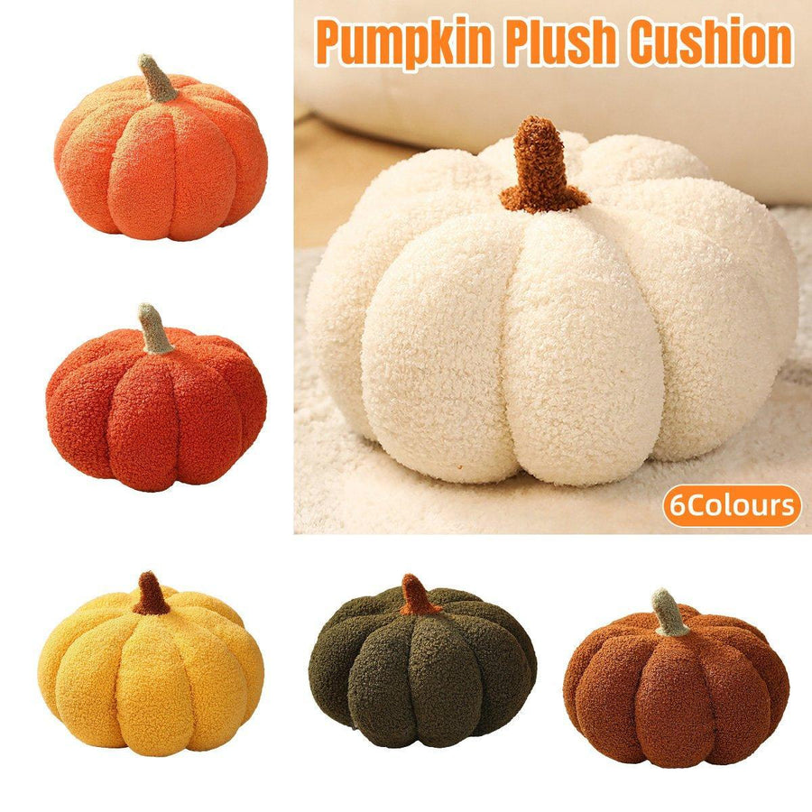 Soft Plush Pumpkin Pillow Cushion Sofa Living Room Bay Window Decor Indoor Toy - Brown