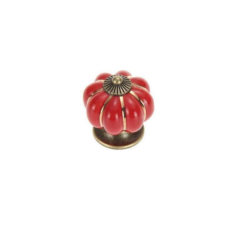 Pumpkin Ceramic Vintage Door Knobs Cabinet Drawer Cupboard Kitchen Pull Handle