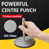 130mm Spring Loaded Centre Punch Automatic Brass Marking Tool Heavy Duty - Yellow