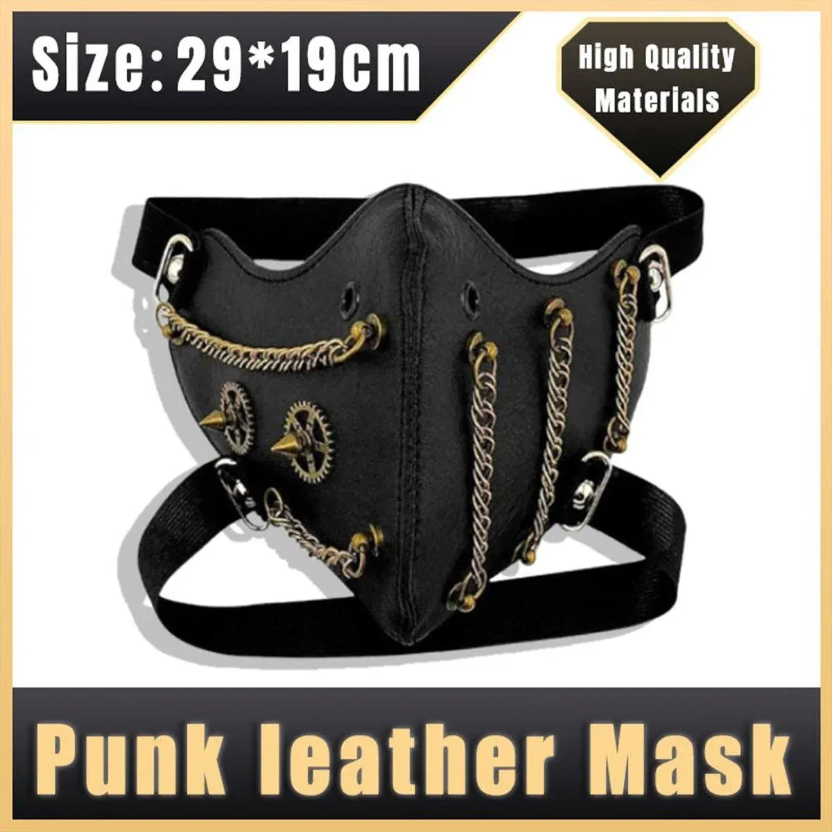 Punk Style Chain Mask Gothic Party Face Cover Cosplay Accessory for Men Women