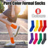 Olid Pure Colour Formal Socks Cotton Fashion Casual Breathable Crew Socks - Orange 2 Pairs