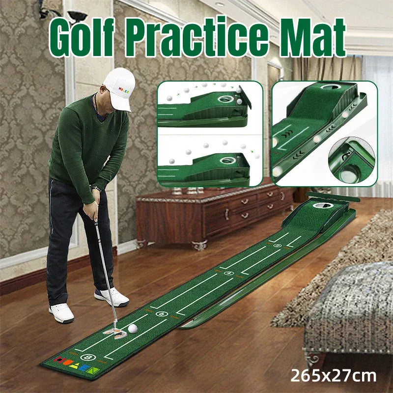 Golf Putting Mat Portable Mini Golf Practice Pad for Indoor Office Training Game