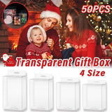 50pcs Transparent Gift Boxes with Hooks Clear Packaging Storage Containers - 9x5x12cm