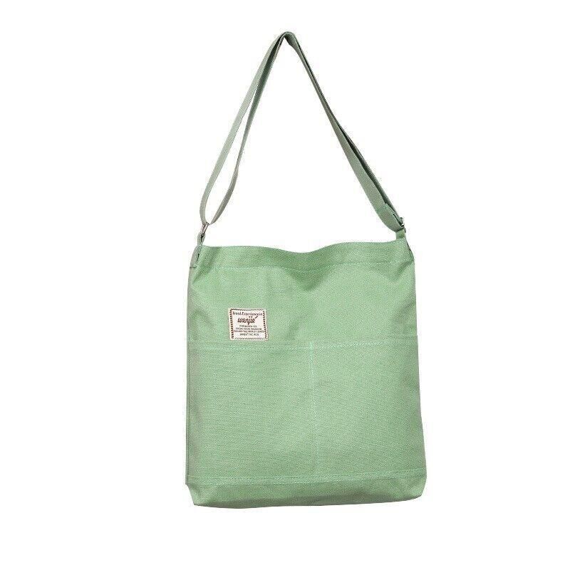 Womens Hobo Large Canvas Shoulder Bag Travel Crossbody Bag Handbag Tote Bag - Light Green