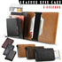 RFID Blocking Leather Card Wallet with Money Clip for Men Credit Holder - Dark Red