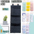3 Pocket Hanging Storage Bag with Wooden Rod for Wall or Door Organisation - Bear