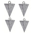 Four Sided Triangular Fishing Lead Sinker with Ring Conical Drop Weight Tackle - 1+2+3+4OZ