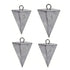 Four Sided Triangular Fishing Lead Sinker with Ring Conical Drop Weight Tackle - 3+4+5+6OZ