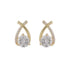 Gold Zircon Crossed Stud Earrings Elegant Simple  Earrings  For Women Fashion - Gold