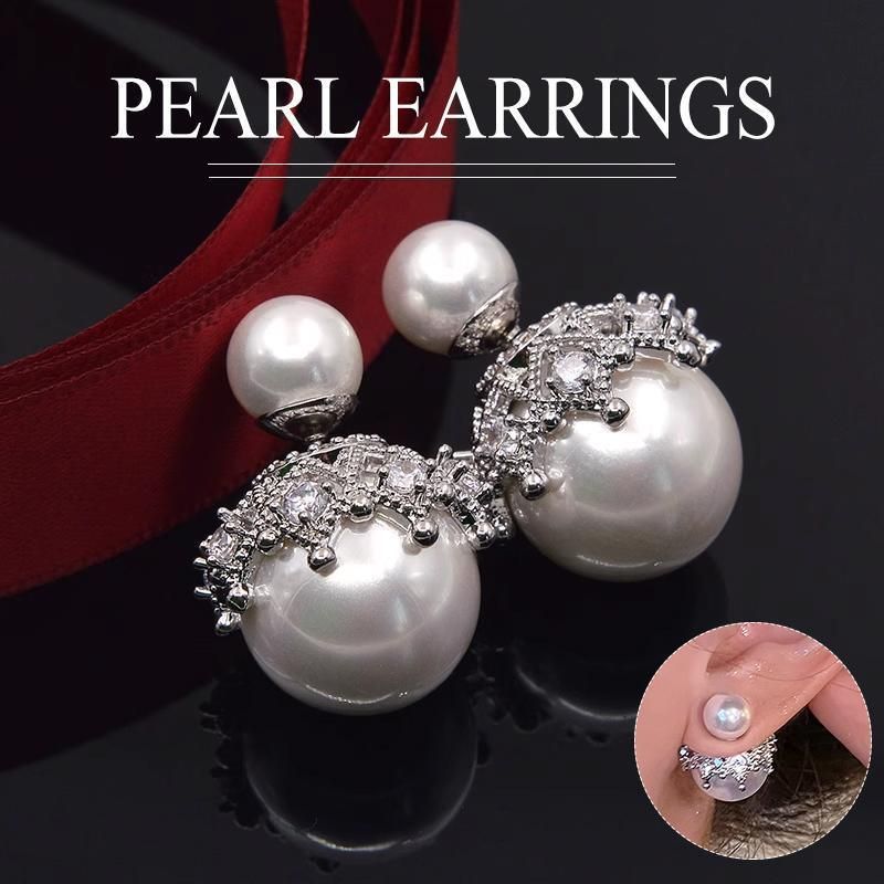 New Women Ladies Crystal Rhinestone Pearl Ear Studs Earrings Charm Jewelry Gift