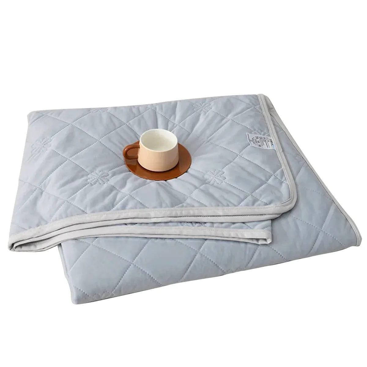 Cooling Summer Quilt 180 x 200cm Ice Silk Solid Colour Lightweight Comforter - Grey